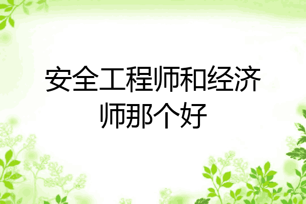 安全工程师和经济师那个好