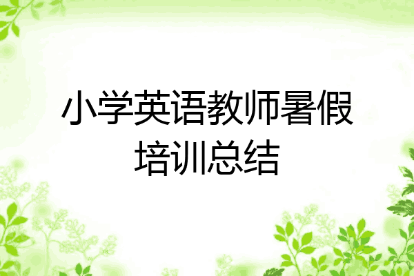 小学英语教师暑假培训总结
