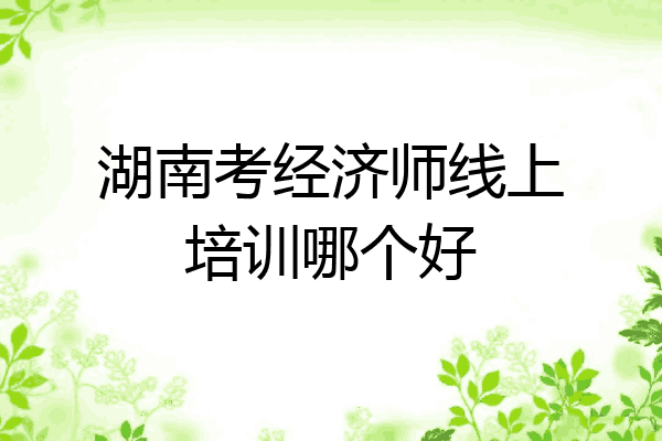 湖南考经济师线上培训哪个好