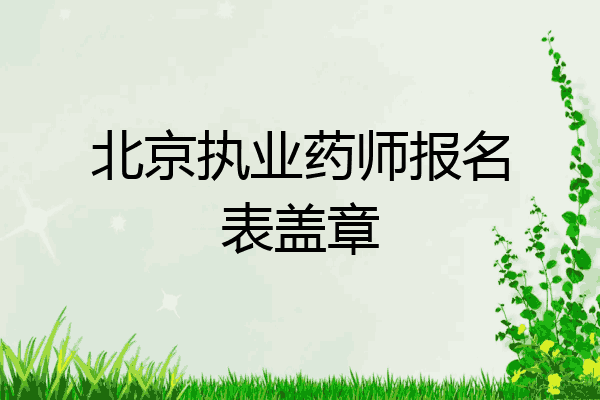 北京执业药师报名表盖章