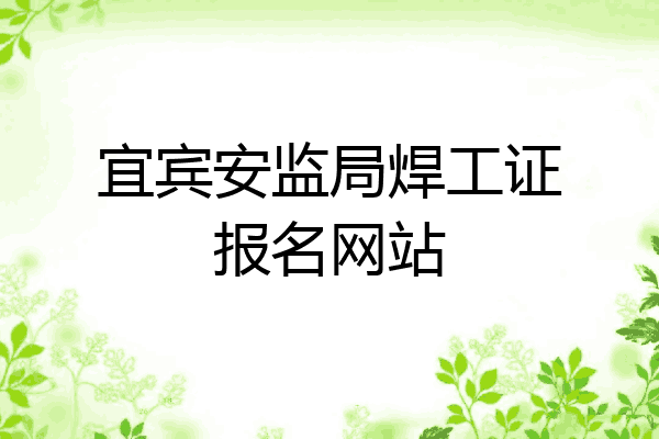 宜宾安监局焊工证报名网站