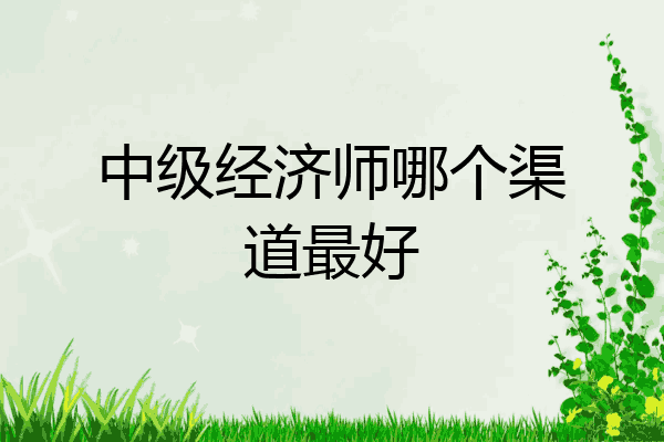 中级经济师哪个渠道最好