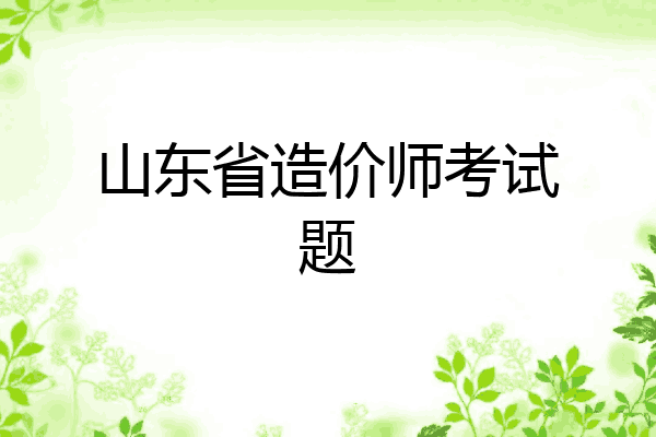 山东省造价师考试题