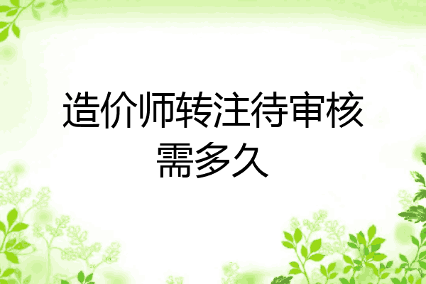 造价师转注待审核需多久