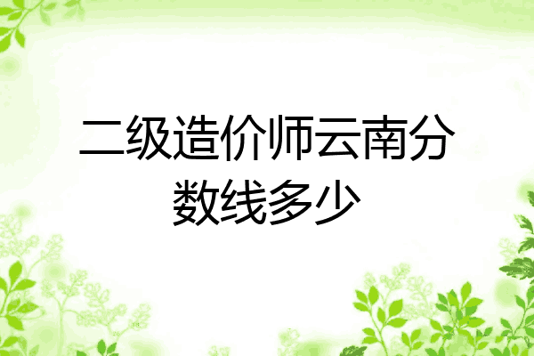 二级造价师云南分数线多少