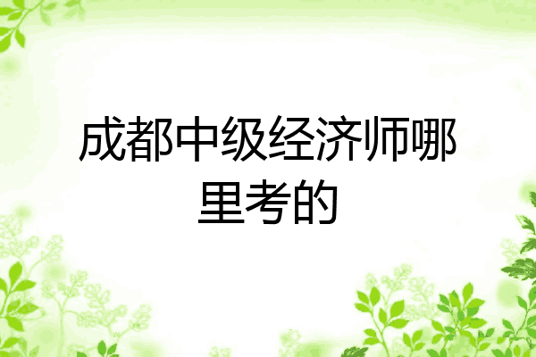 成都中级经济师哪里考的