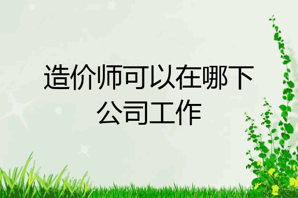 造价师可以在哪下公司工作