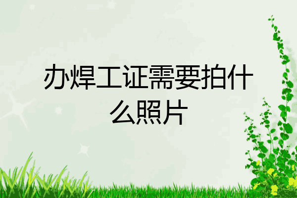 办焊工证需要拍什么照片