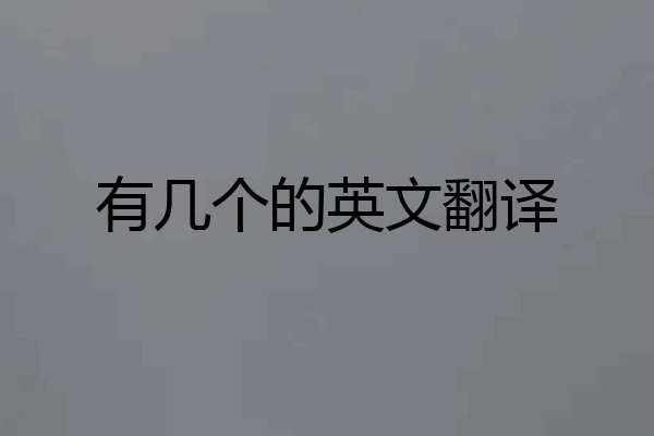 有几个的英文翻译