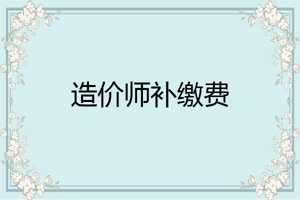 造价师补缴费