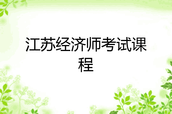 江苏经济师考试课程