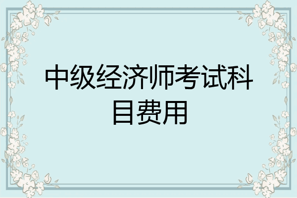 中级经济师考试科目费用