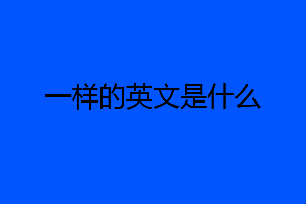 一样的英文是什么