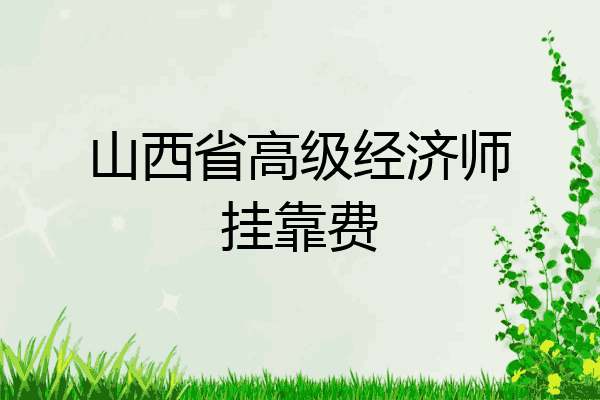 山西省高级经济师挂靠费