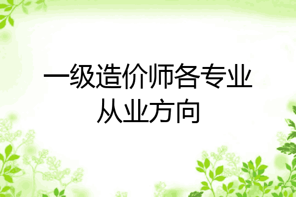 一级造价师各专业从业方向