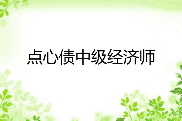 点心债中级经济师