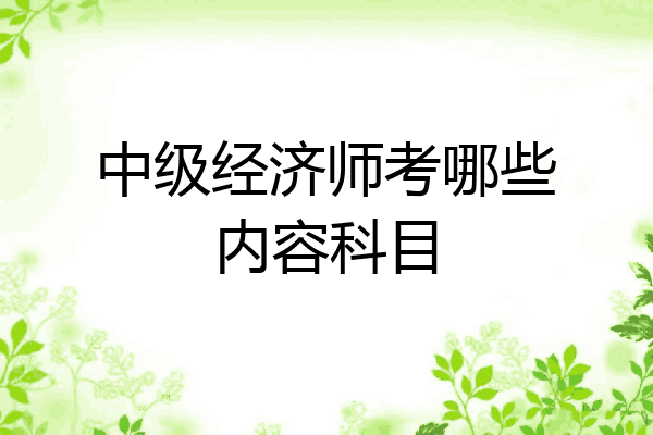 中级经济师考哪些内容科目