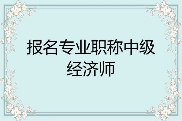 报名专业职称中级经济师