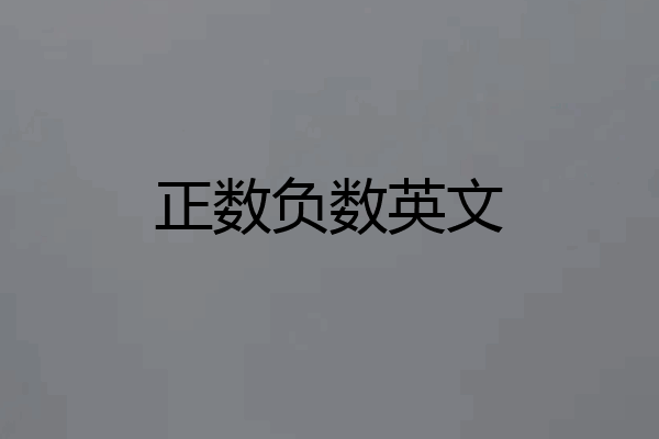正数负数英文
