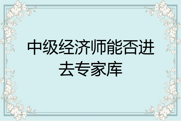 中级经济师能否进去专家库