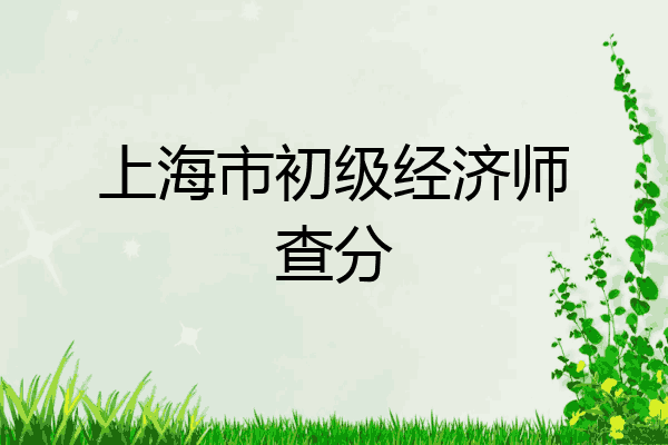 上海市初级经济师查分