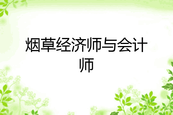 烟草经济师与会计师