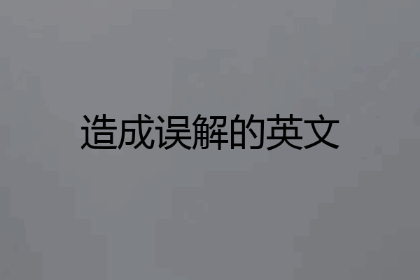 造成误解的英文