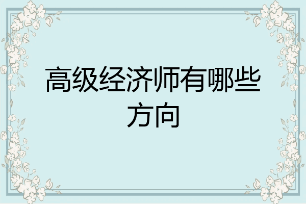 高级经济师有哪些方向