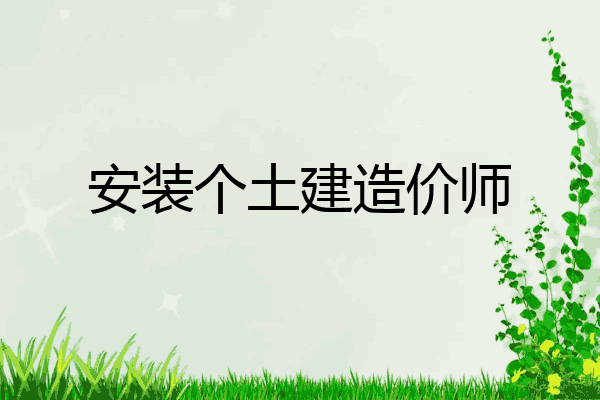 安装个土建造价师