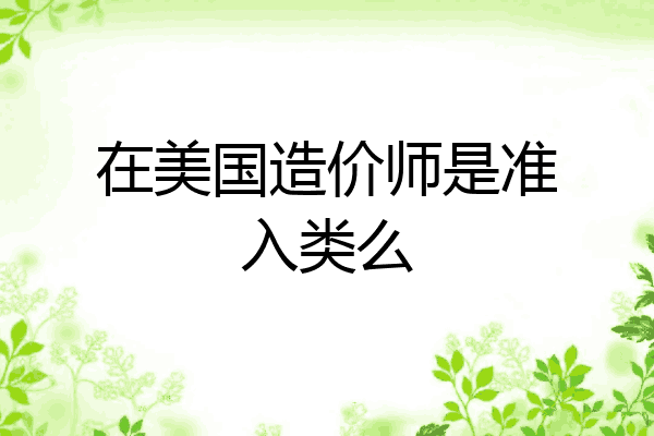 在美国造价师是准入类么