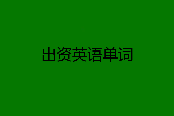 出资英语单词