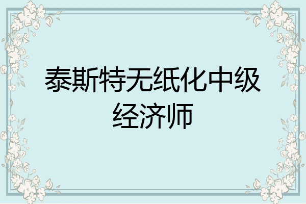 泰斯特无纸化中级经济师