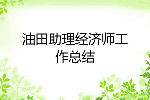 油田助理经济师工作总结