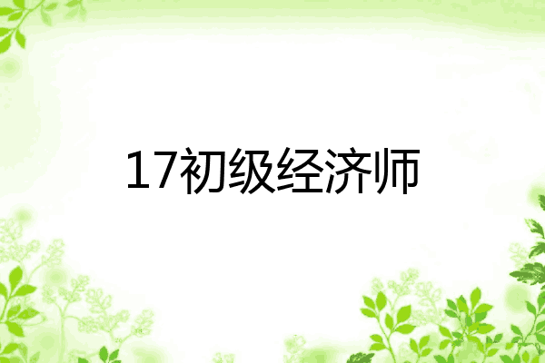 17初级经济师