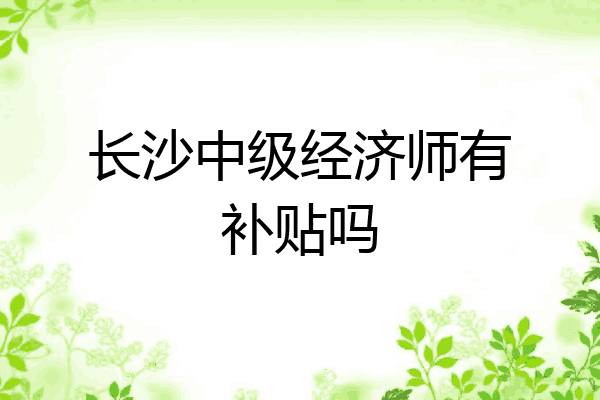 长沙中级经济师有补贴吗