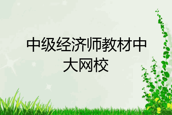 中级经济师教材中大网校
