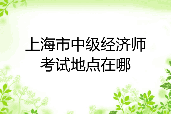 上海市中级经济师考试地点在哪