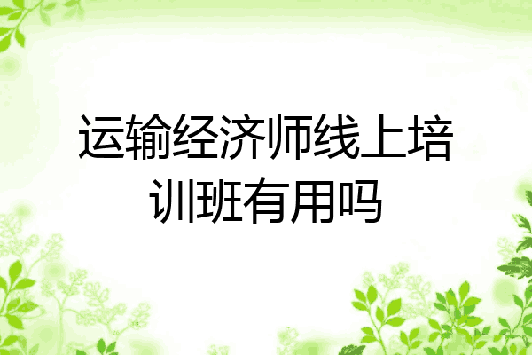 运输经济师线上培训班有用吗