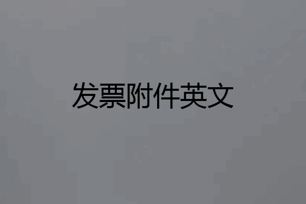 发票附件英文