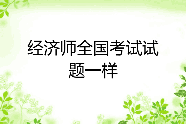 经济师全国考试试题一样