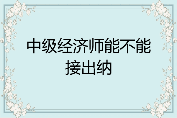 中级经济师能不能接出纳