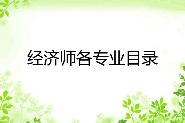 经济师各专业目录
