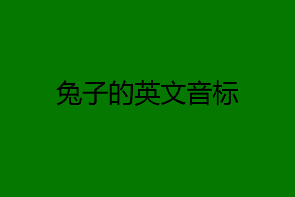 兔子的英文音标