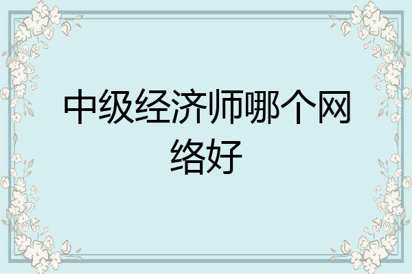 中级经济师哪个网络好