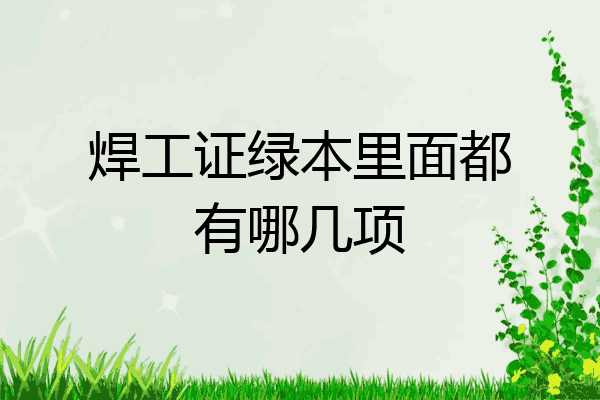 焊工证绿本里面都有哪几项