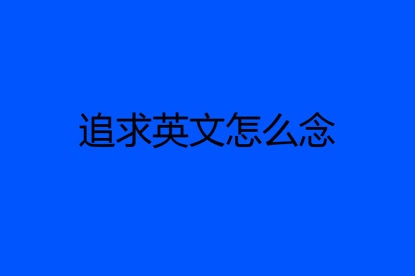 追求英文怎么念