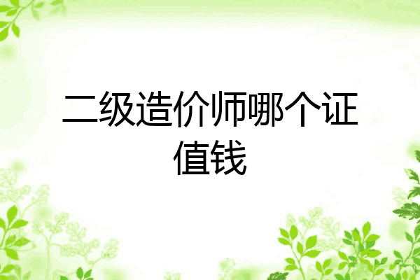 二级造价师哪个证值钱