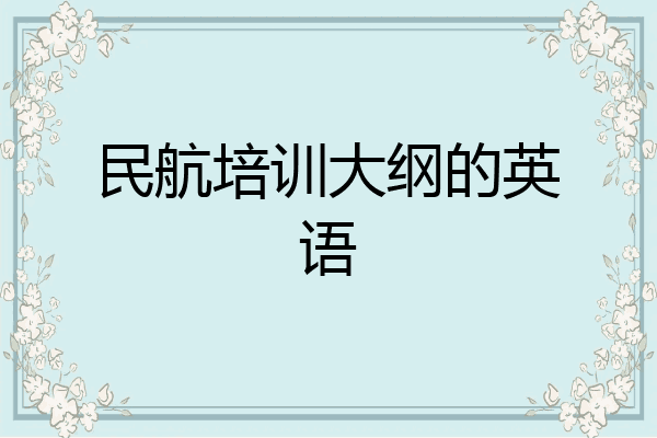 民航培训大纲的英语