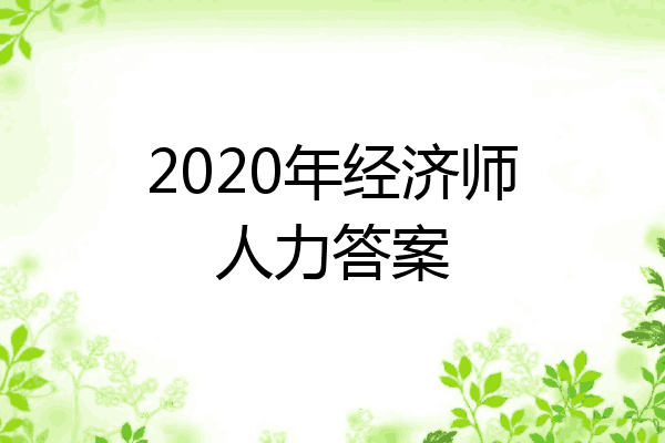2020年经济师人力答案