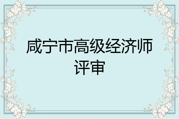 咸宁市高级经济师评审